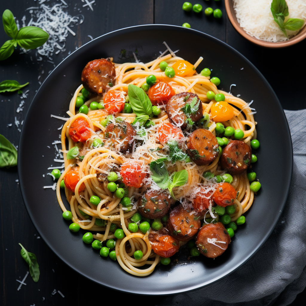 Homestyle Pasta With Peas And Italian Sausage Delight | Kerry Cooks