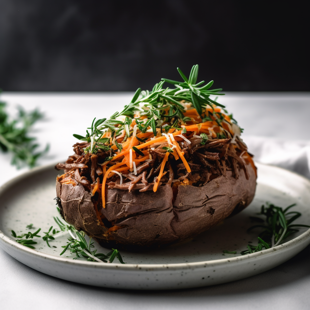Shredded Roast Beef Stuffed Sweet Potatoes - Whole 30 & PALEO Friendly! | Kerry Cooks
