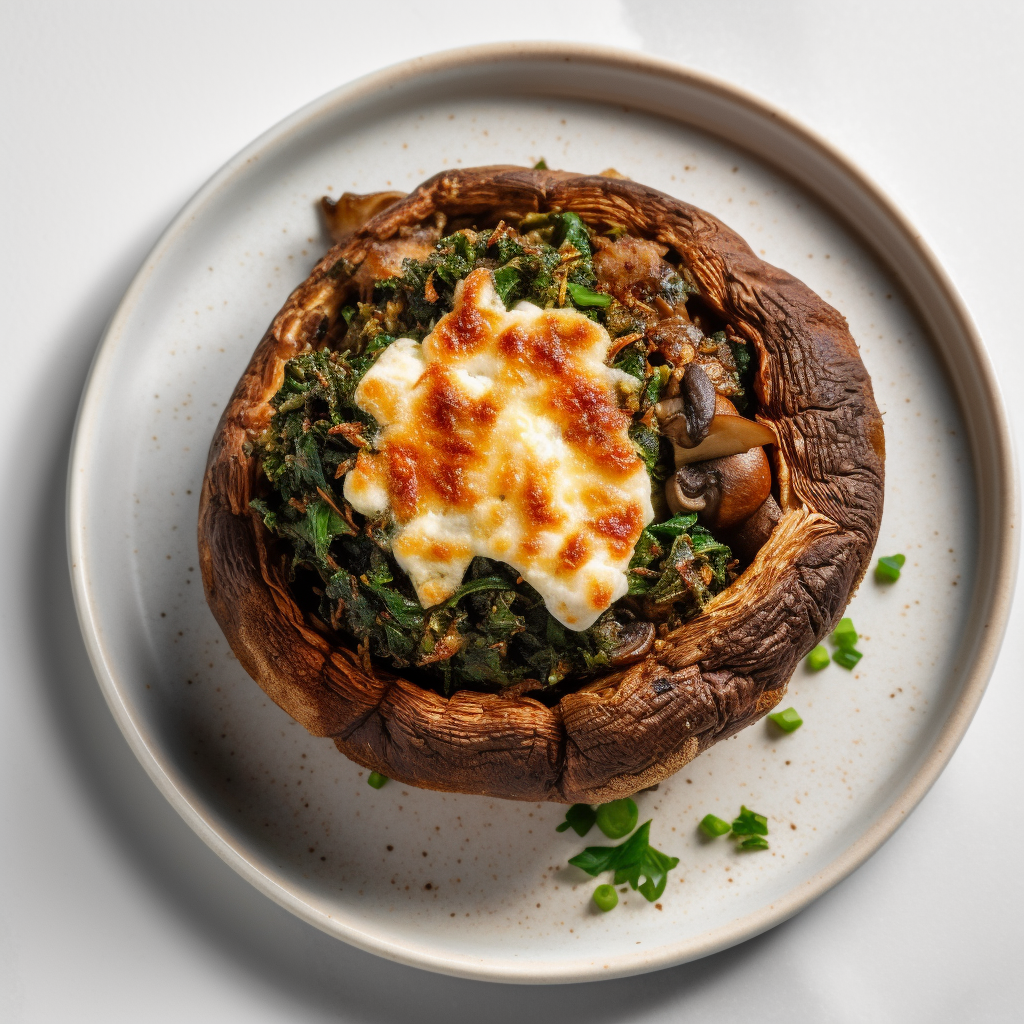 Meat & Spinach-Stuffed Portabella Mushrooms With Goat Cheese | Kerry Cooks