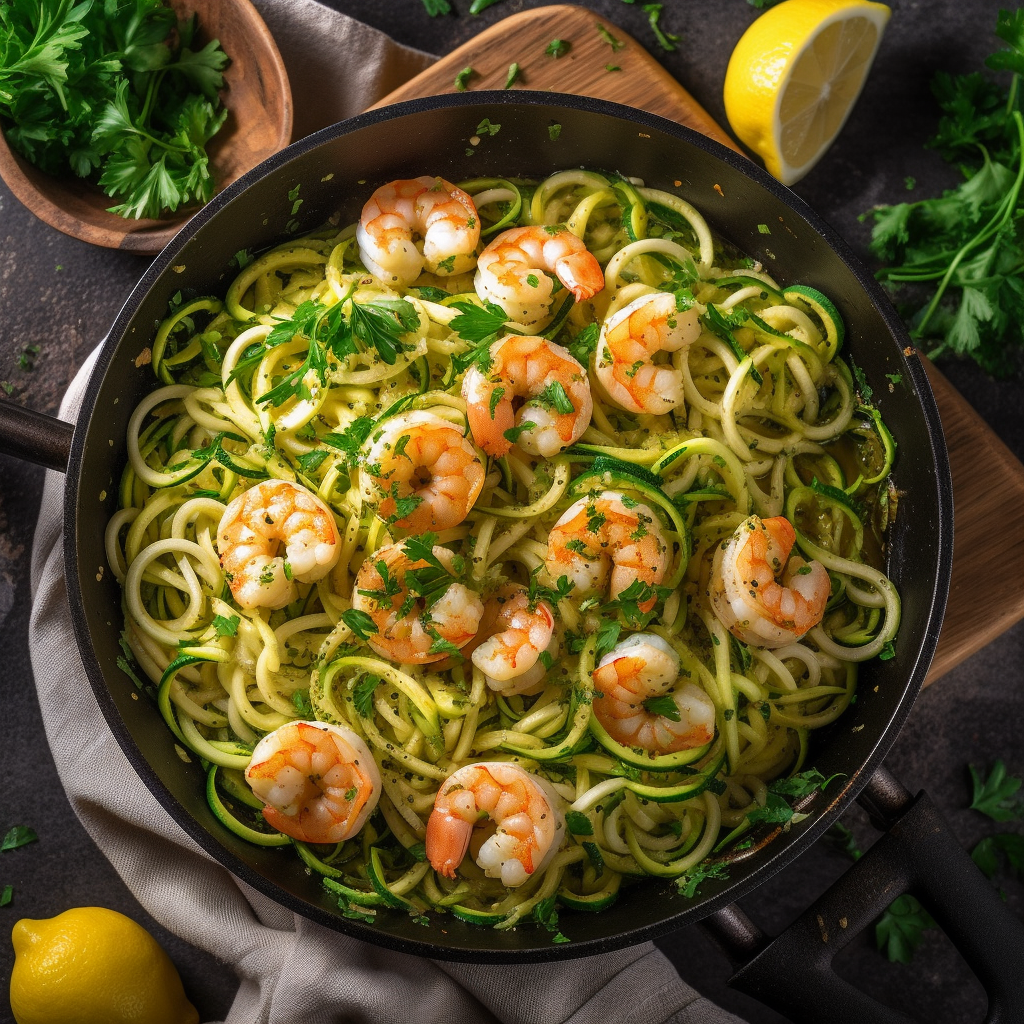 Quick & Healthy Shrimp Scampi Zoodles: A Light Dinner Delight | Kerry Cooks