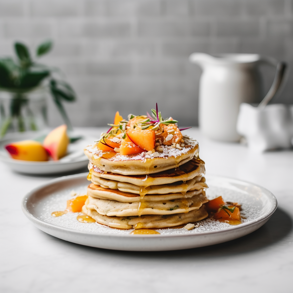 Scrumptious Peach Carrot Coconut Vegan Pancakes | Kerry Cooks