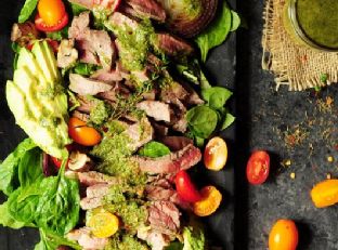 Juicy Steak Salad & Zesty Chimichurri Sauce | Kerry Cooks