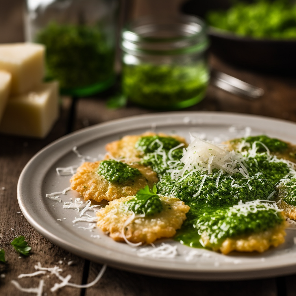 Crispy Fried Ravioli With Refreshing Mint-Parsley Pesto | Kerry Cooks