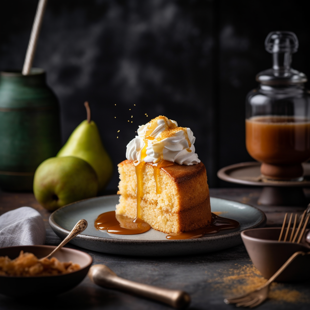 Delicious White Cake With Homemade Pear Compote | Kerry Cooks