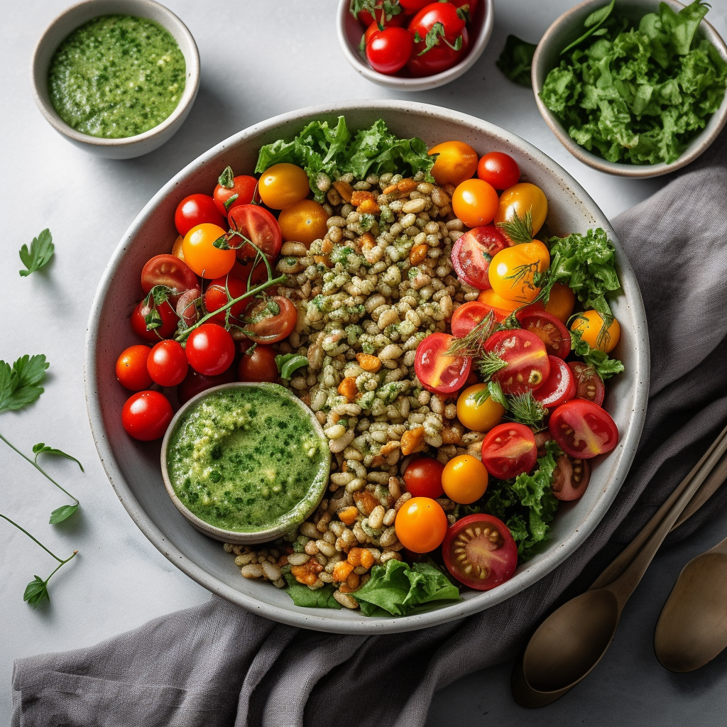 Hearty Farro Salad With Zesty Parsley Pesto | Kerry Cooks