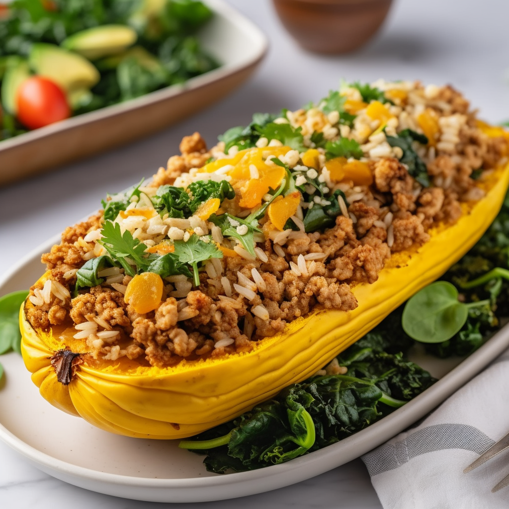 Cozy Autumn Turkey & Rice Stuffed Acorn Squash | Kerry Cooks